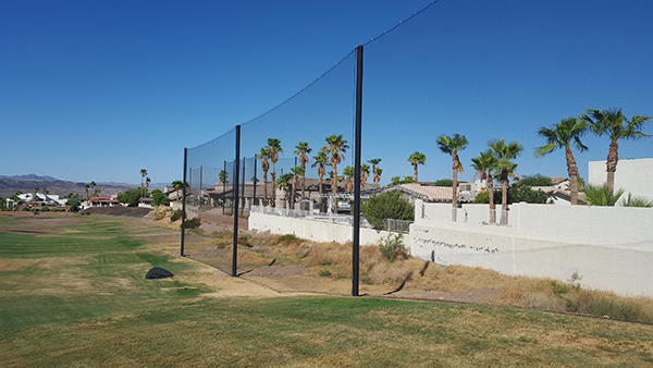 Judge Netting Barrier Specialists: London Bridge golf club in Lake Havasu with driving range netting barriers.